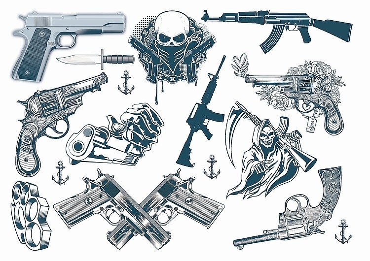 gun tattoos